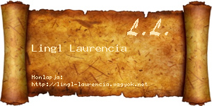 Lingl Laurencia névjegykártya